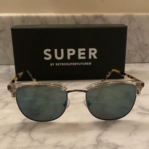 SUPER Sunglasses - Tortoise/Clear w/ Mirror Lenses